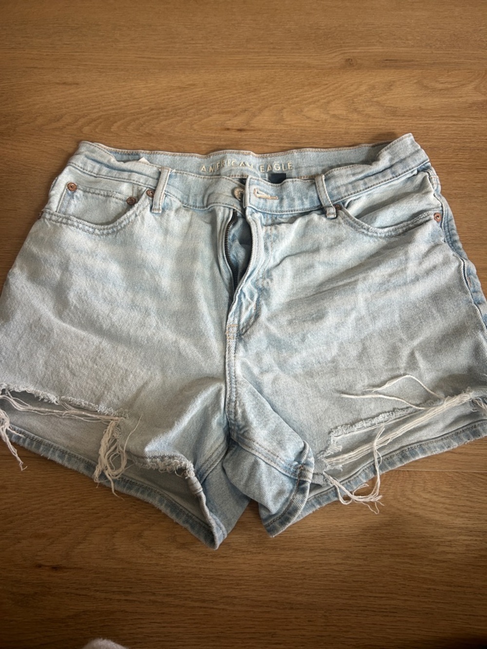 American Eagle Outfitters Light Blue Distressed Denim Cutoff Shorts